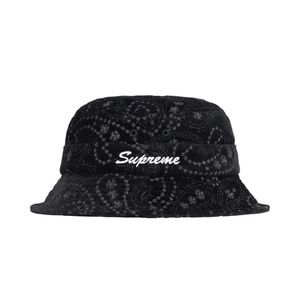 Brand New Supreme Velvet Paisley Boonie black Size S/M